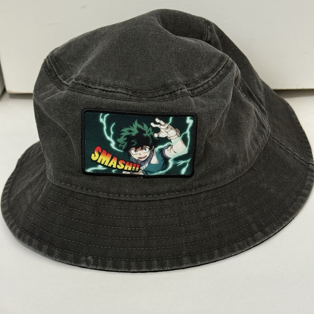 My‎ Hero Academia Hat Cap Gray Anime Deku Smash Patch Mens One Size
